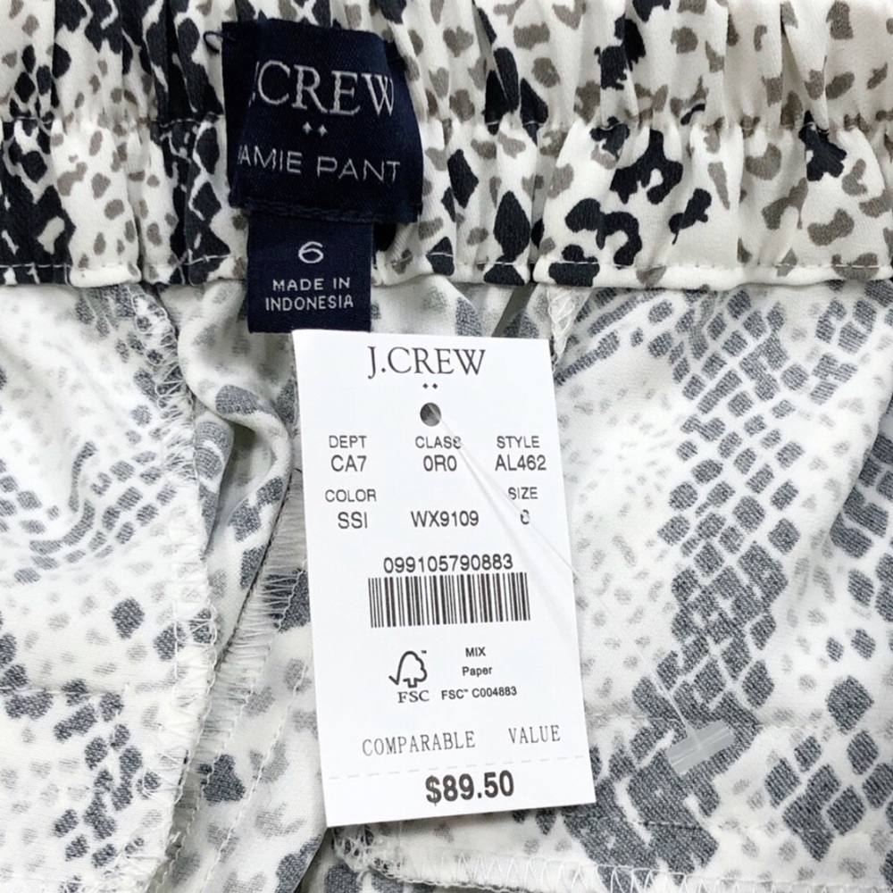J. Crew Women’s Snakeskin Jaime Pants Pull on size 6 - Picture 6 of 8